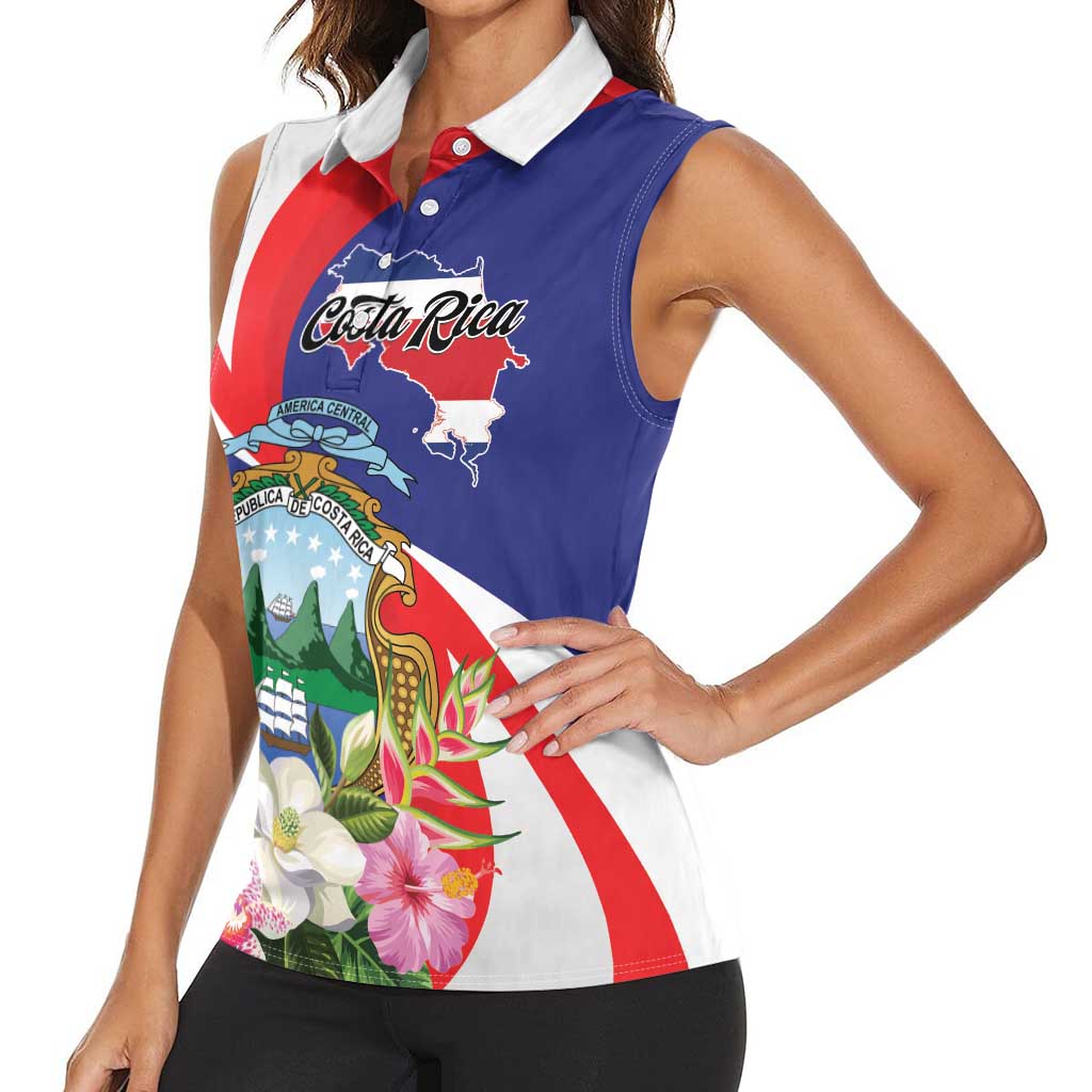 Personalized Costa Rica Pura Vida Tropical Women Sleeveless Polo Shirt - Wonder Print Shop