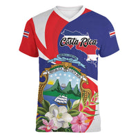 Personalized Costa Rica Pura Vida Tropical Women V-Neck T-Shirt - Wonder Print Shop