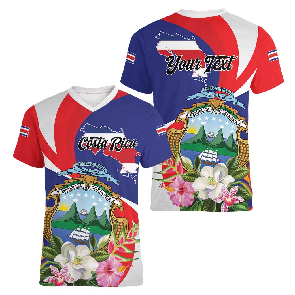 Personalized Costa Rica Pura Vida Tropical Women V-Neck T-Shirt - Wonder Print Shop