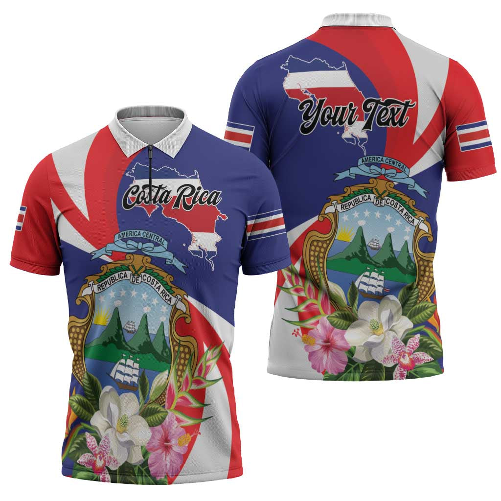 Personalized Costa Rica Pura Vida Tropical Zipper Polo Shirt - Wonder Print Shop