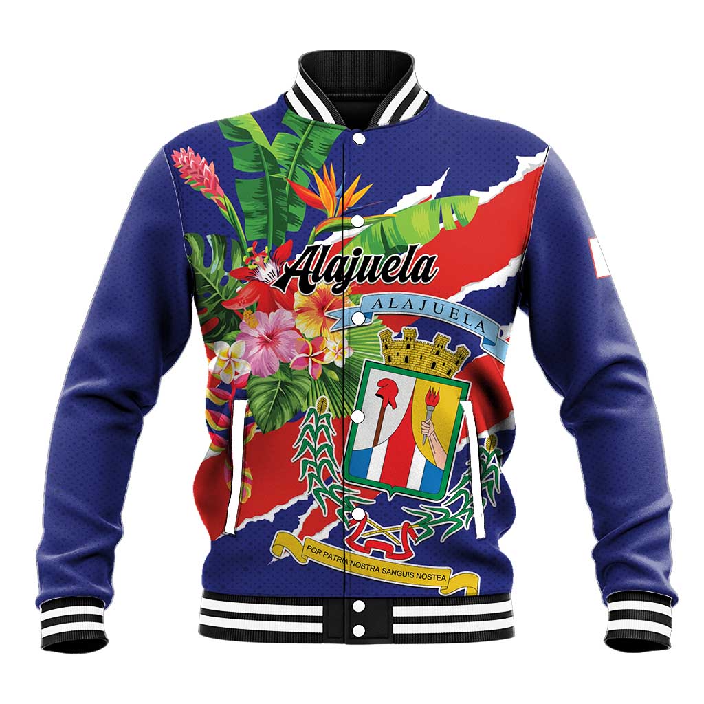 Personalized Costa Rica Alajuela Province Baseball Jacket - Wonder Print Shop