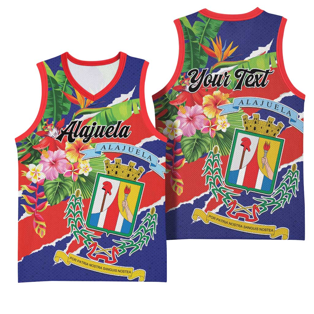Personalized Costa Rica Alajuela Province Basketball Jersey - Wonder Print Shop