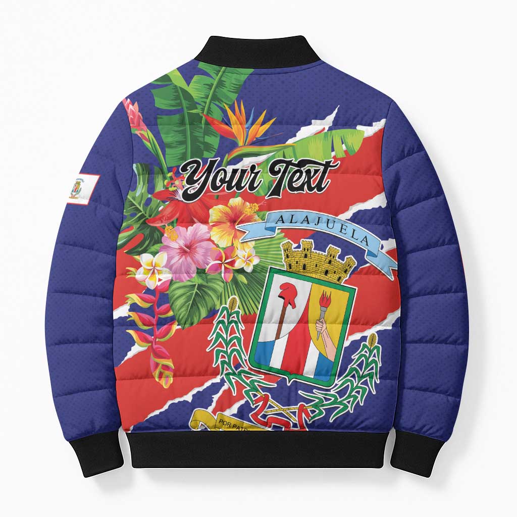 Personalized Costa Rica Alajuela Province Bomber Puffer Jacket - Wonder Print Shop