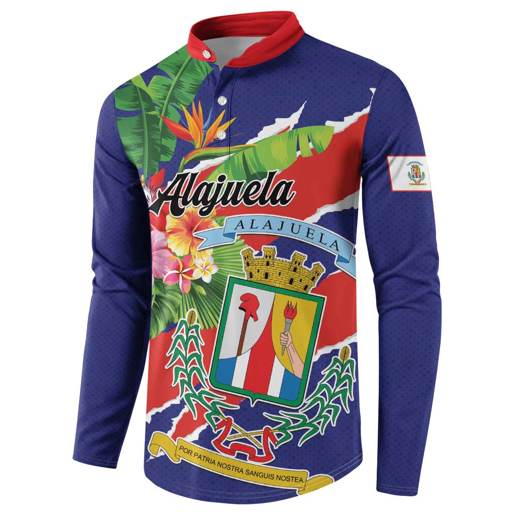 Personalized Costa Rica Alajuela Province Button Sweatshirt - Wonder Print Shop