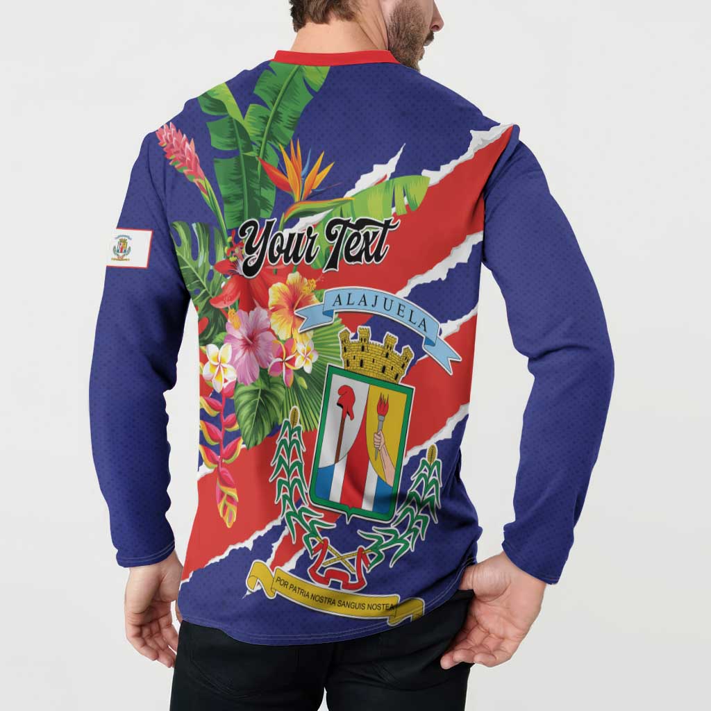 Personalized Costa Rica Alajuela Province Button Sweatshirt - Wonder Print Shop