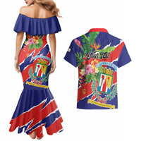 Personalized Costa Rica Alajuela Province Couples Matching Mermaid Dress and Hawaiian Shirt - Wonder Print Shop