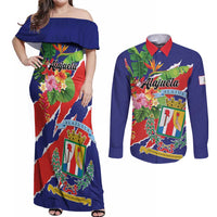 Personalized Costa Rica Alajuela Province Couples Matching Off Shoulder Maxi Dress and Long Sleeve Button Shirt - Wonder Print Shop
