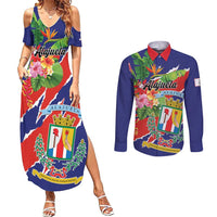 Personalized Costa Rica Alajuela Province Couples Matching Summer Maxi Dress and Long Sleeve Button Shirt - Wonder Print Shop