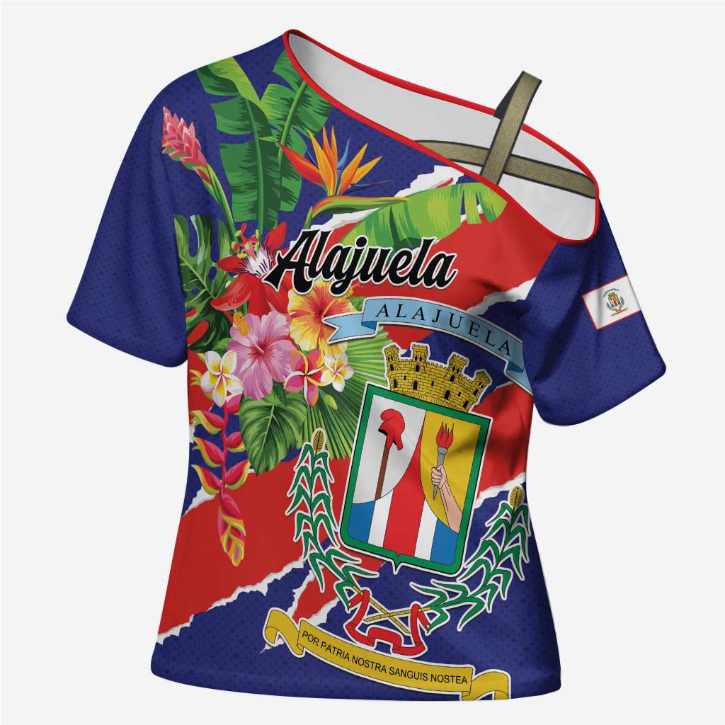 Personalized Costa Rica Alajuela Province Cross Shoulder Shirt - Wonder Print Shop