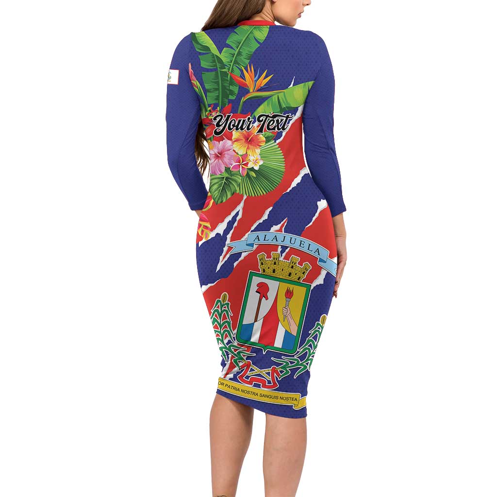 Personalized Costa Rica Alajuela Province Family Matching Long Sleeve Bodycon Dress and Hawaiian Shirt - Wonder Print Shop