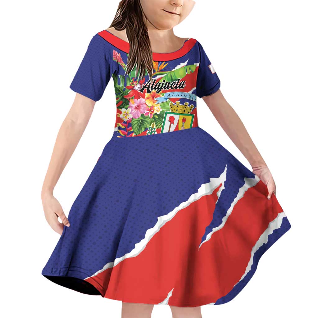 Personalized Costa Rica Alajuela Province Family Matching Off Shoulder Short Dress and Hawaiian Shirt - Wonder Print Shop