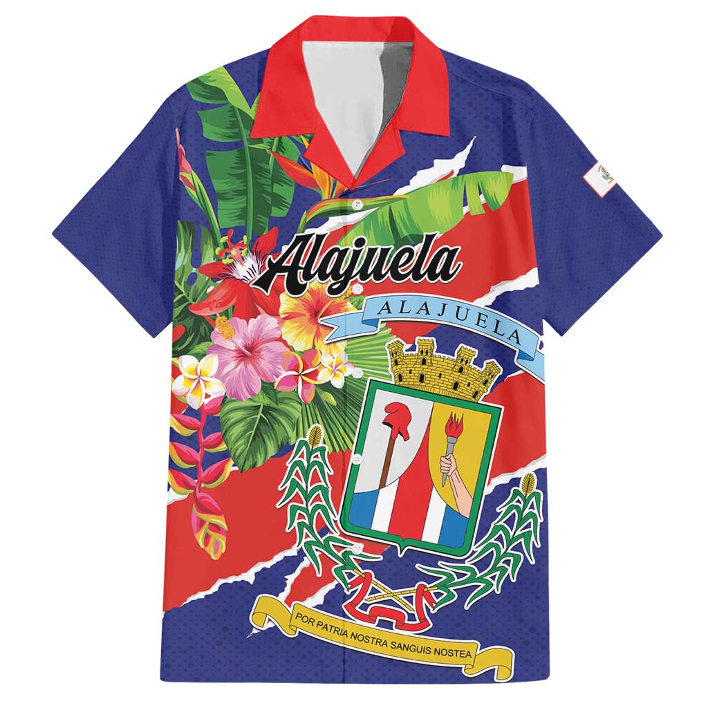 Personalized Costa Rica Alajuela Province Family Matching Short Sleeve Bodycon Dress and Hawaiian Shirt - Wonder Print Shop