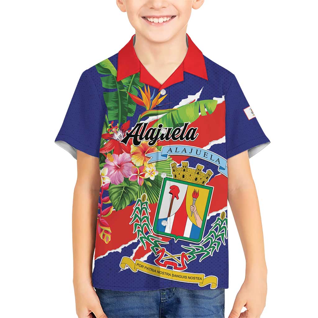 Personalized Costa Rica Alajuela Province Family Matching Short Sleeve Bodycon Dress and Hawaiian Shirt - Wonder Print Shop