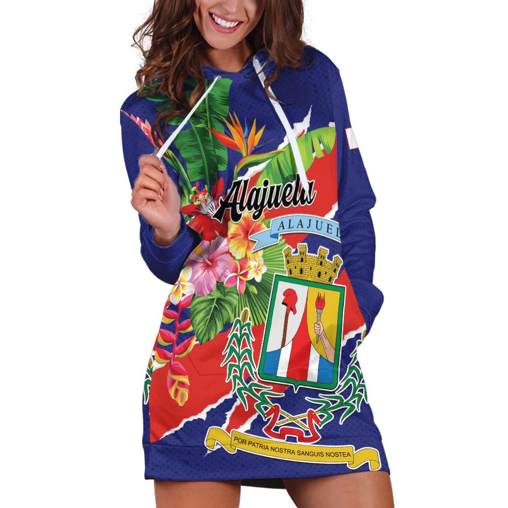 Personalized Costa Rica Alajuela Province Hoodie Dress - Wonder Print Shop