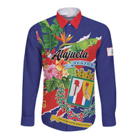 Personalized Costa Rica Alajuela Province Long Sleeve Button Shirt - Wonder Print Shop