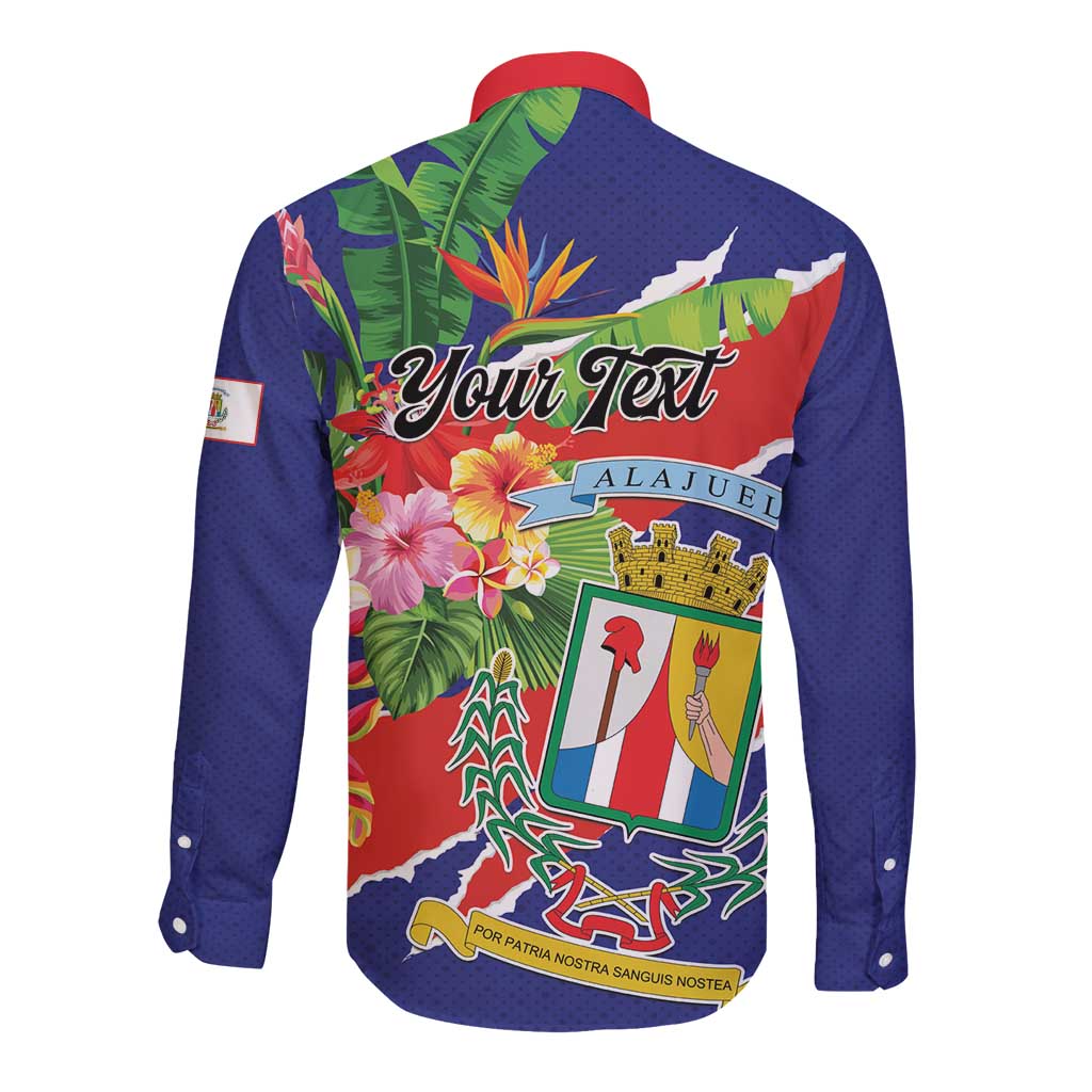 Personalized Costa Rica Alajuela Province Long Sleeve Button Shirt - Wonder Print Shop
