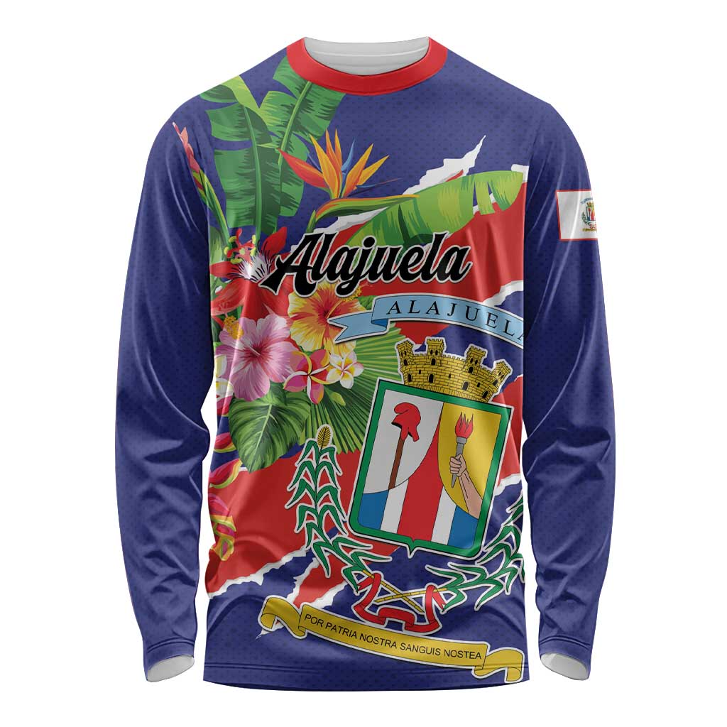 Personalized Costa Rica Alajuela Province Long Sleeve Shirt - Wonder Print Shop