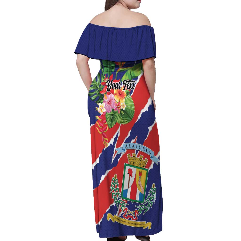 Personalized Costa Rica Alajuela Province Off Shoulder Maxi Dress - Wonder Print Shop