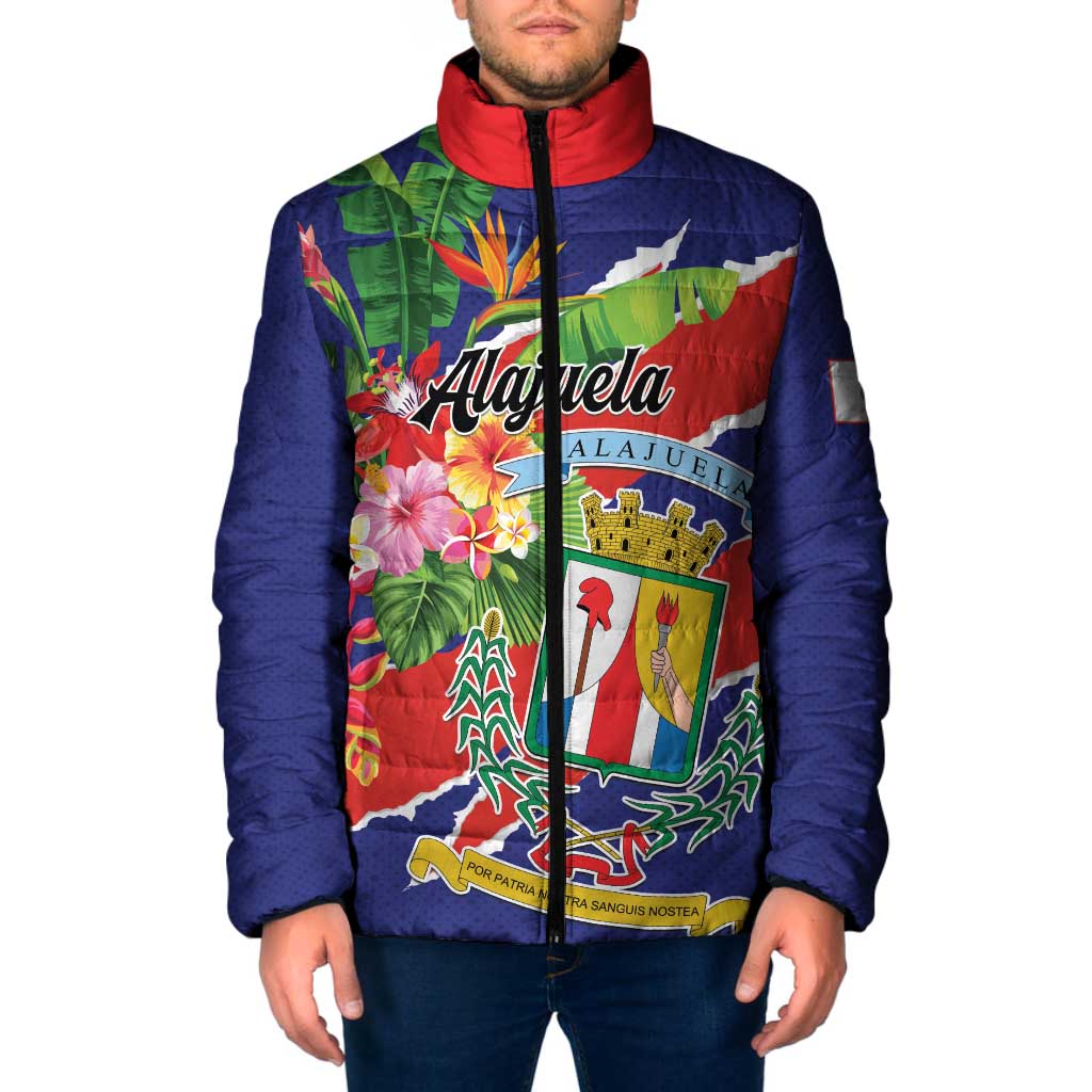 Personalized Costa Rica Alajuela Province Padded Jacket - Wonder Print Shop