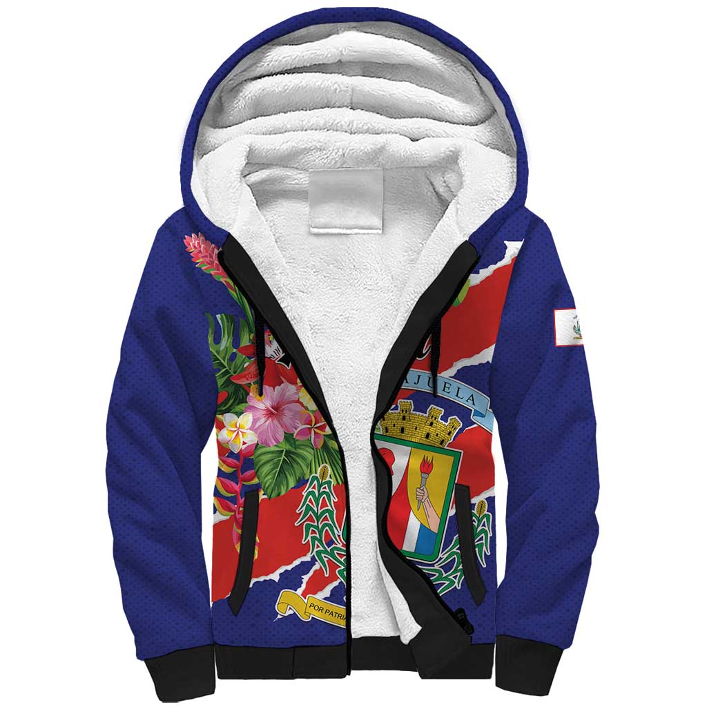 Personalized Costa Rica Alajuela Province Sherpa Hoodie - Wonder Print Shop