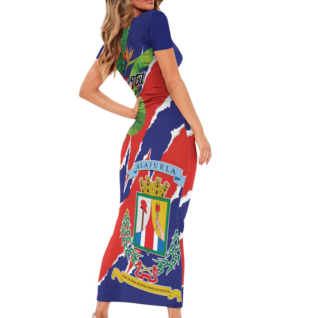 Personalized Costa Rica Alajuela Province Short Sleeve Bodycon Dress - Wonder Print Shop
