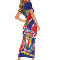 Personalized Costa Rica Alajuela Province Short Sleeve Bodycon Dress - Wonder Print Shop