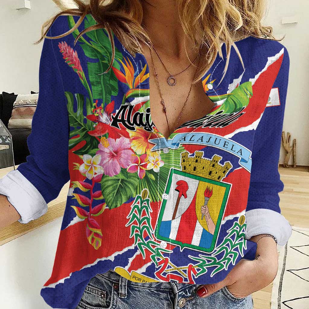 Personalized Costa Rica Alajuela Province Women Casual Shirt - Wonder Print Shop