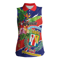 Personalized Costa Rica Alajuela Province Women Sleeveless Polo Shirt - Wonder Print Shop
