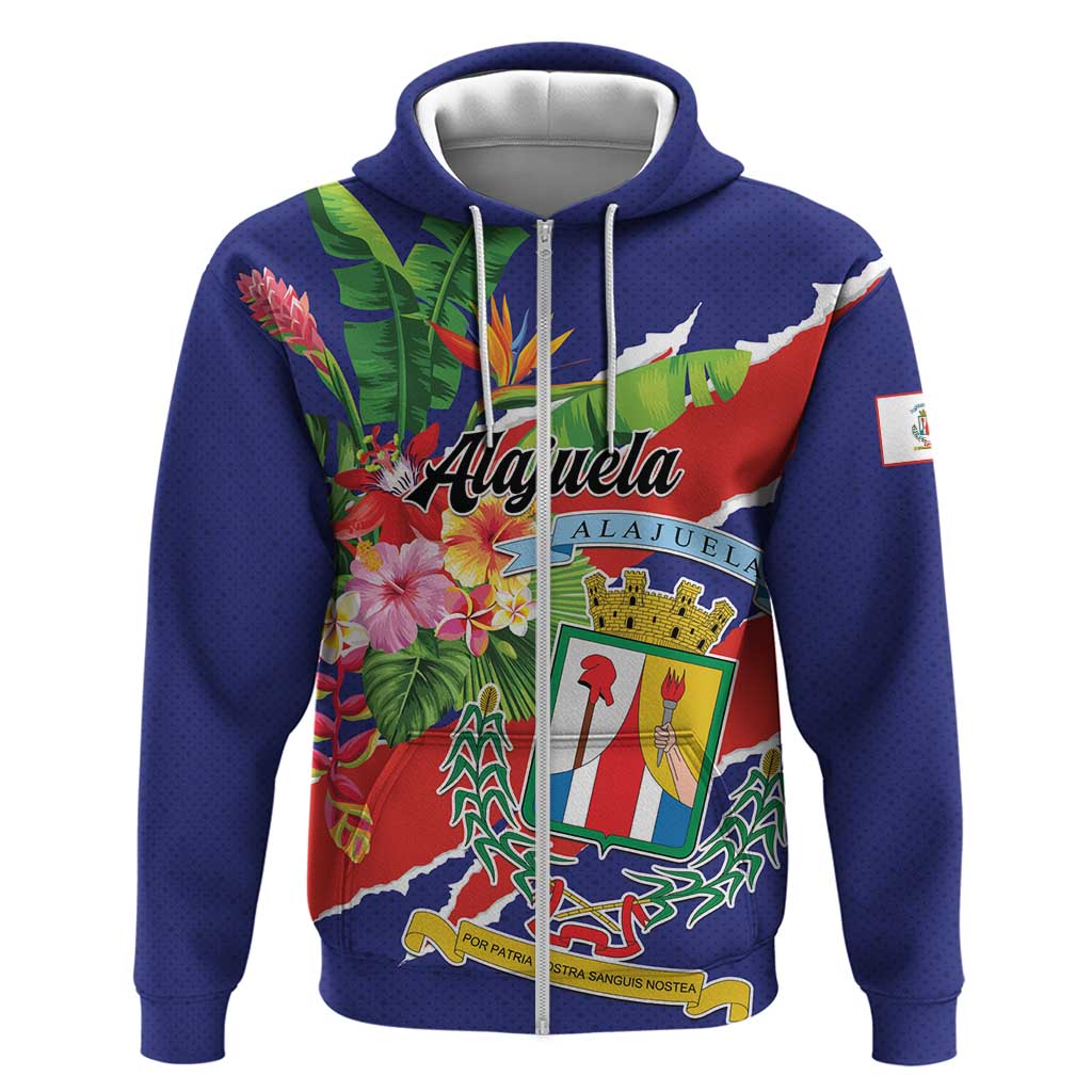 Personalized Costa Rica Alajuela Province Zip Hoodie - Wonder Print Shop