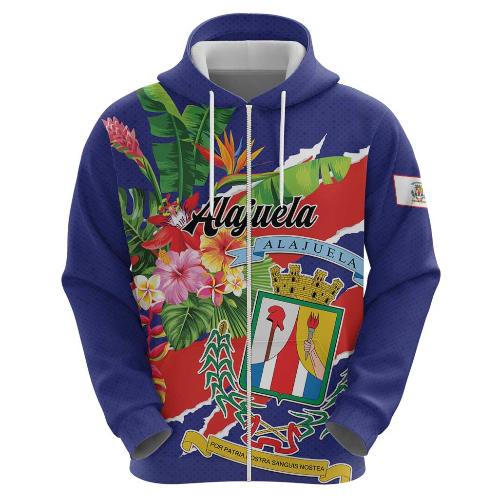 Personalized Costa Rica Alajuela Province Zip Hoodie - Wonder Print Shop