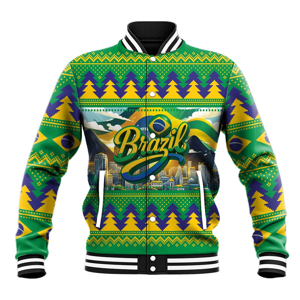 Brazil Christmas Feliz Natal Baseball Jacket - Wonder Print Shop