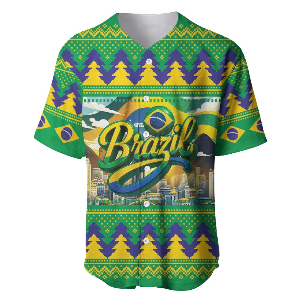 Brazil Christmas Feliz Natal Baseball Jersey - Wonder Print Shop