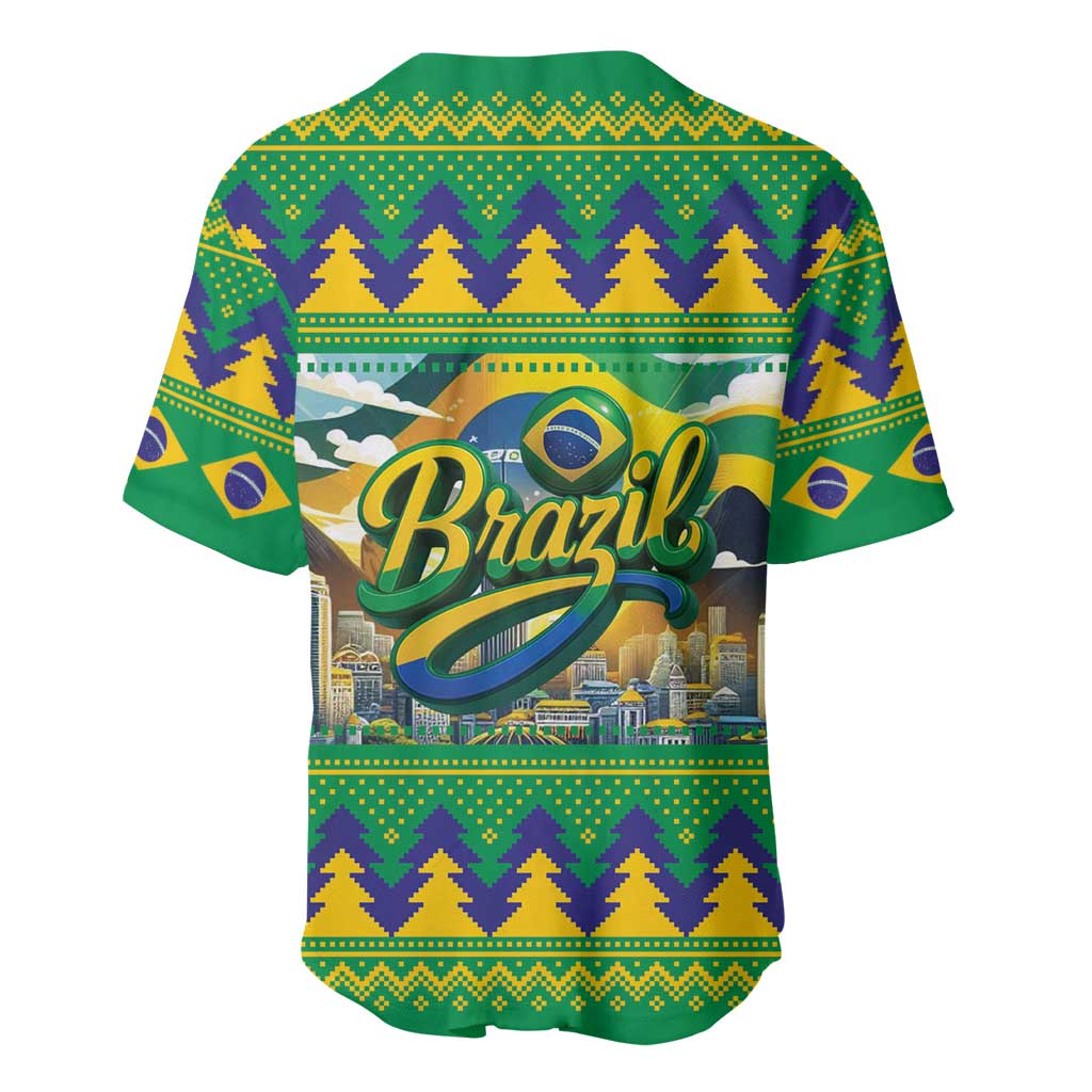 Brazil Christmas Feliz Natal Baseball Jersey - Wonder Print Shop