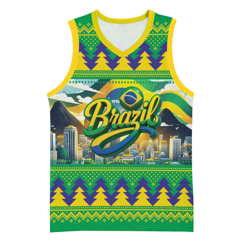 Brazil Christmas Feliz Natal Basketball Jersey - Wonder Print Shop