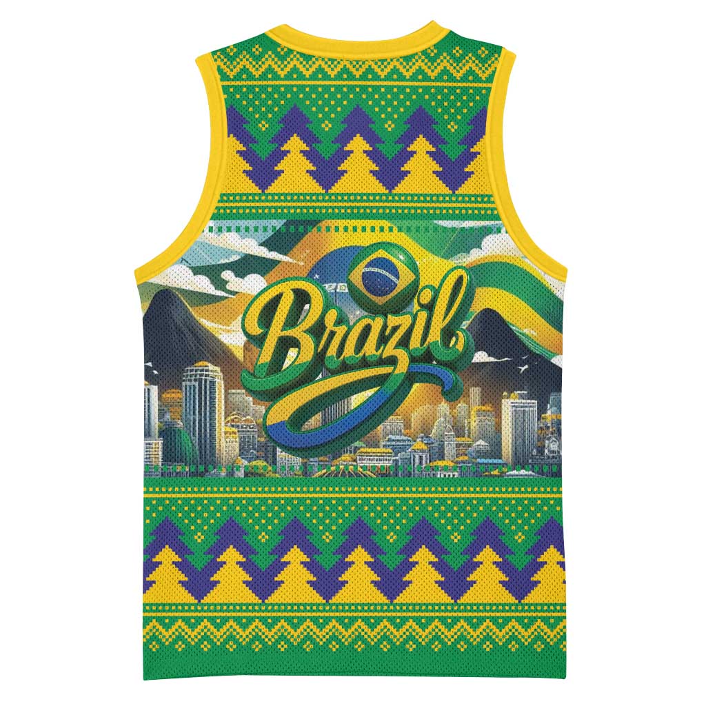 Brazil Christmas Feliz Natal Basketball Jersey - Wonder Print Shop