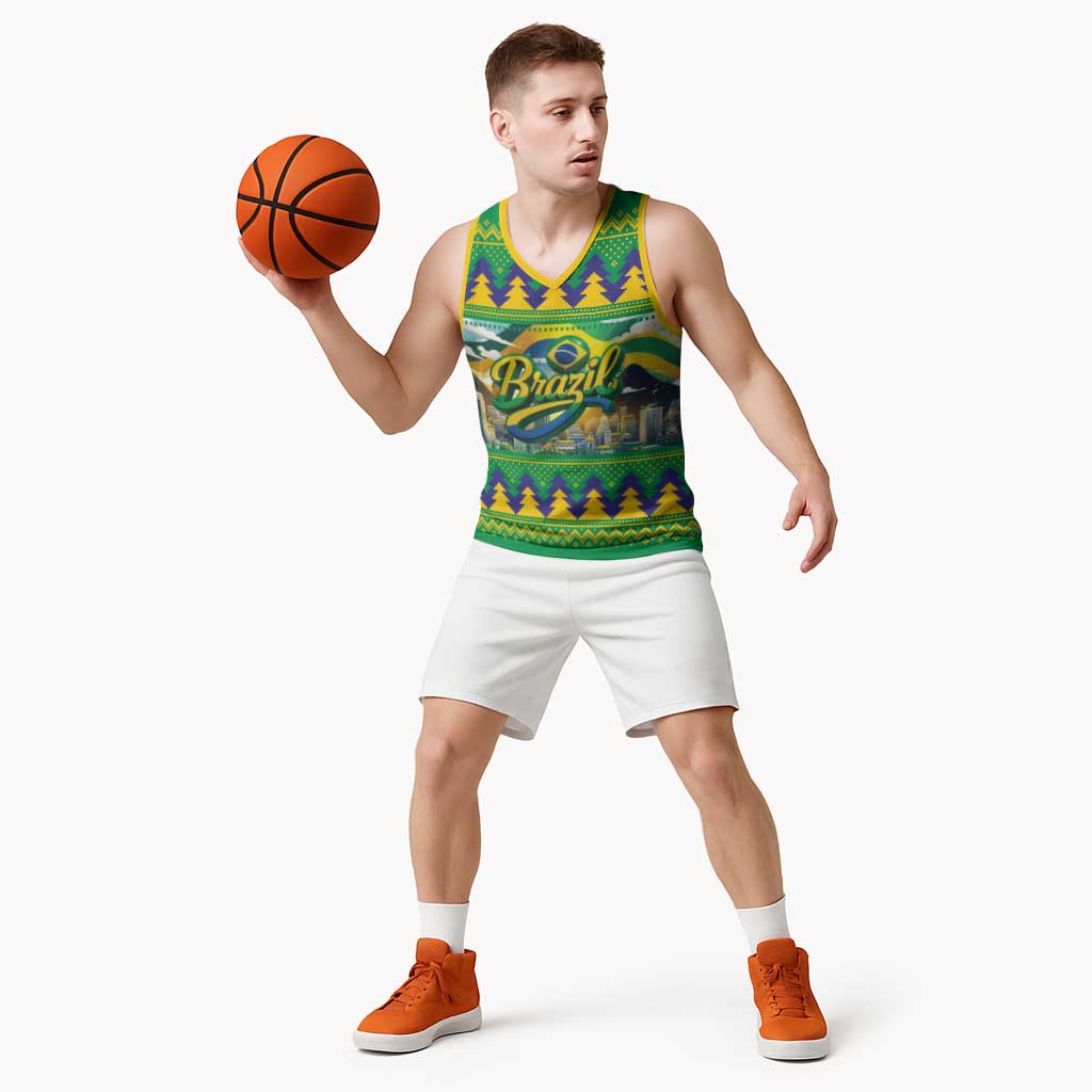 Brazil Christmas Feliz Natal Basketball Jersey - Wonder Print Shop