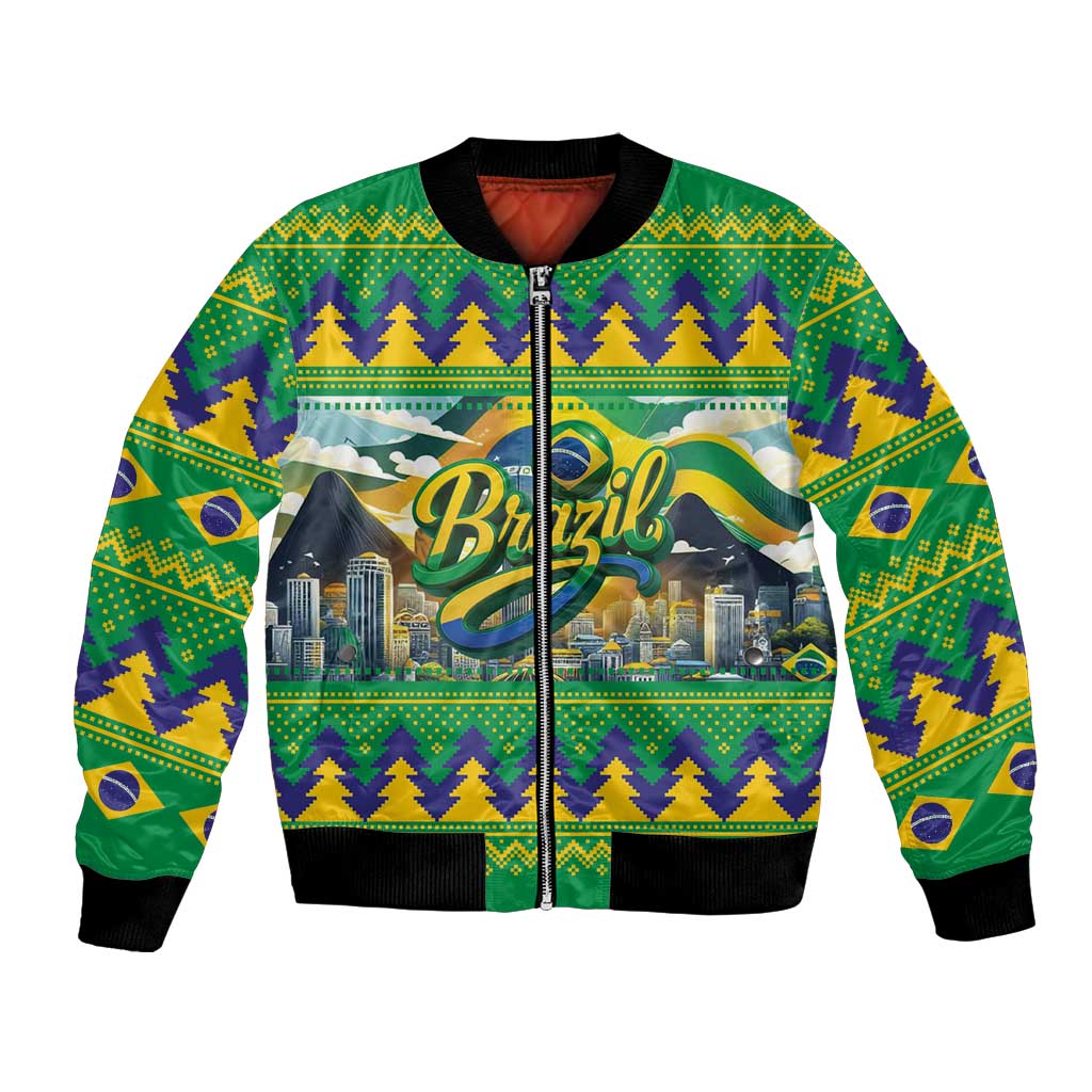 Brazil Christmas Feliz Natal Bomber Jacket - Wonder Print Shop