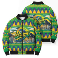 Brazil Christmas Feliz Natal Bomber Puffer Jacket - Wonder Print Shop