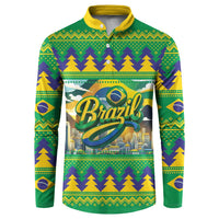 Brazil Christmas Feliz Natal Button Sweatshirt - Wonder Print Shop