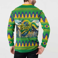 Brazil Christmas Feliz Natal Button Sweatshirt - Wonder Print Shop