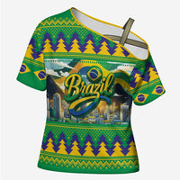 Brazil Christmas Feliz Natal Cross Shoulder Shirt - Wonder Print Shop