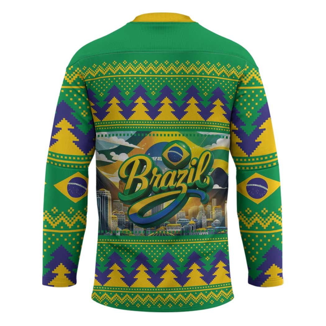 Brazil Christmas Feliz Natal Hockey Jersey - Wonder Print Shop