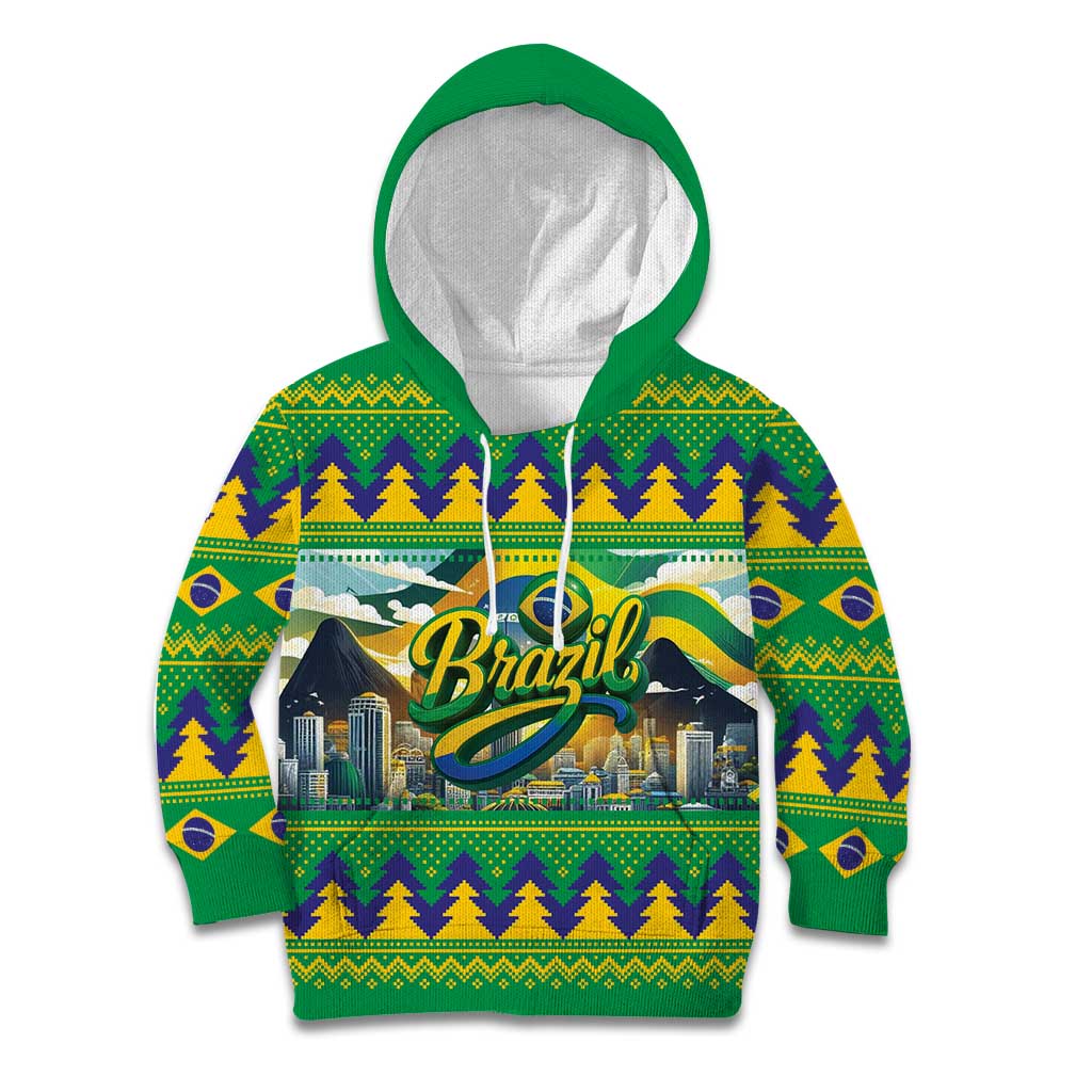 Brazil Christmas Feliz Natal Kid Hoodie - Wonder Print Shop