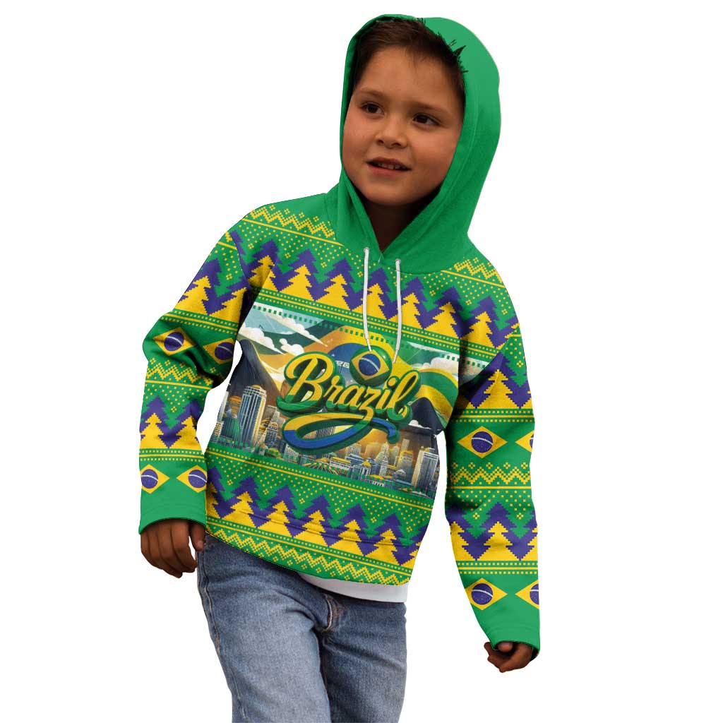 Brazil Christmas Feliz Natal Kid Hoodie - Wonder Print Shop