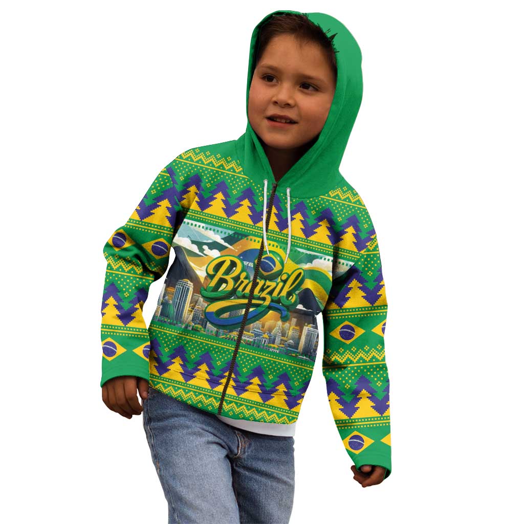 Brazil Christmas Feliz Natal Kid Hoodie - Wonder Print Shop