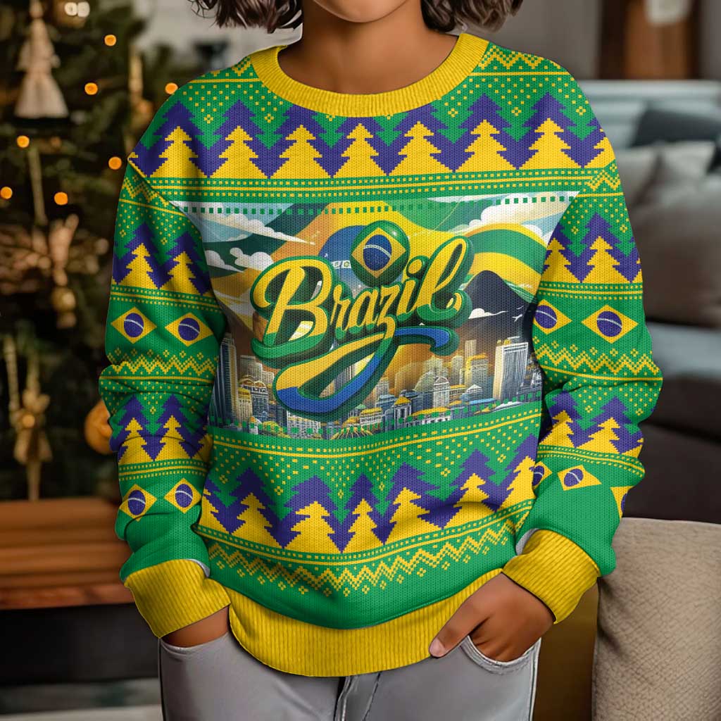 Brazil Christmas Feliz Natal Kid Ugly Christmas Sweater - Wonder Print Shop