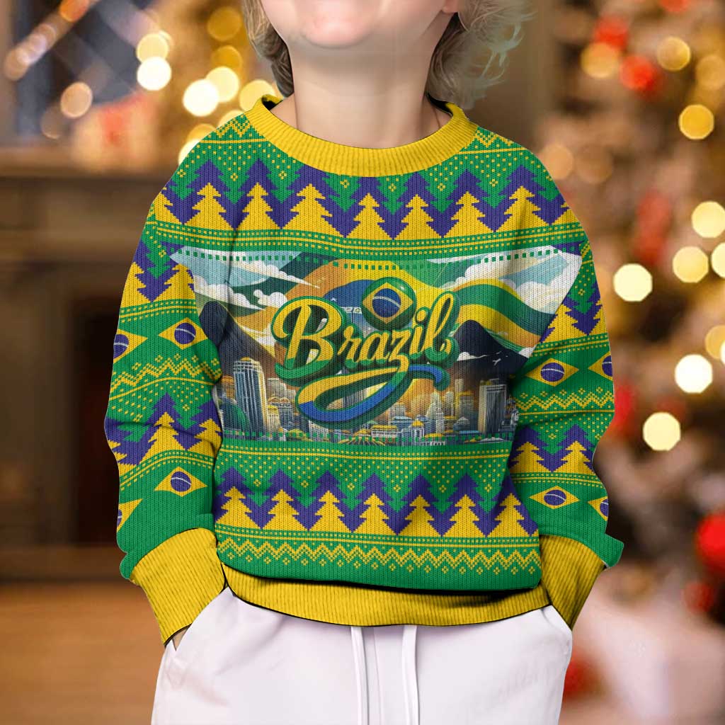 Brazil Christmas Feliz Natal Kid Ugly Christmas Sweater - Wonder Print Shop