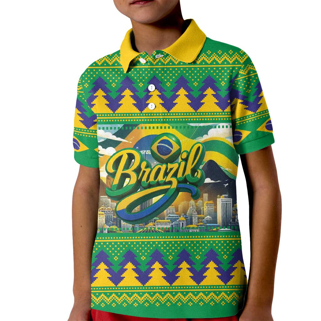 Brazil Christmas Feliz Natal Kid Polo Shirt - Wonder Print Shop