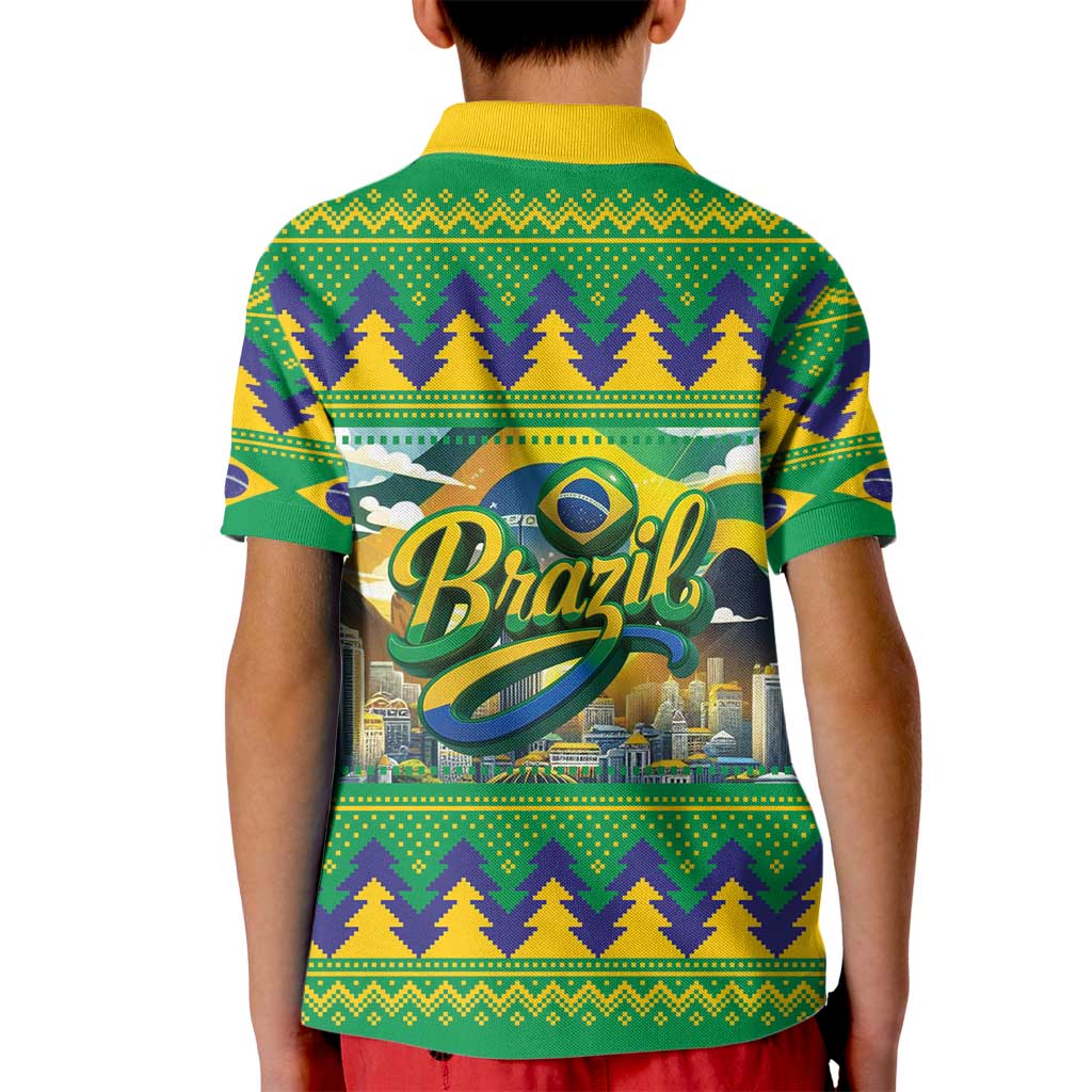 Brazil Christmas Feliz Natal Kid Polo Shirt - Wonder Print Shop