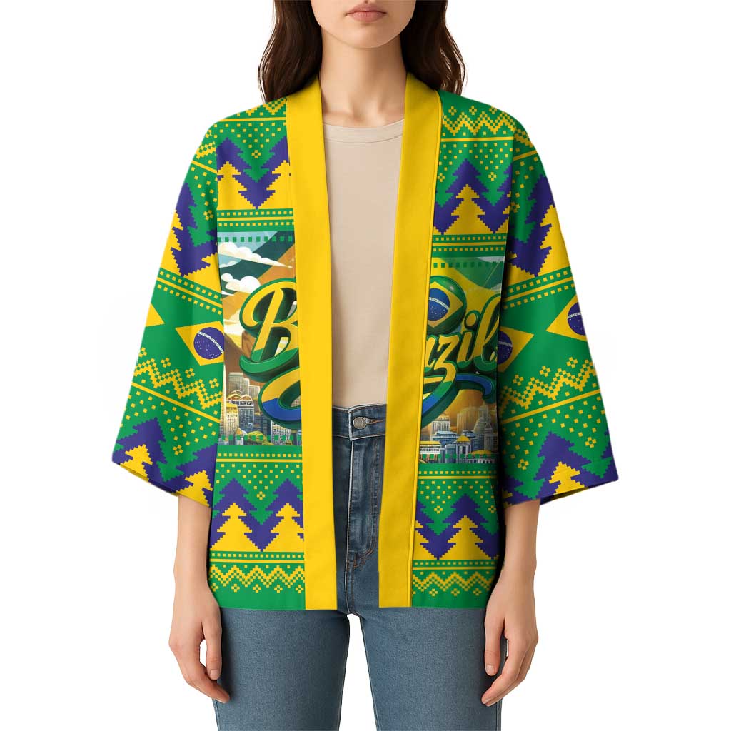Brazil Christmas Feliz Natal Kimono - Wonder Print Shop